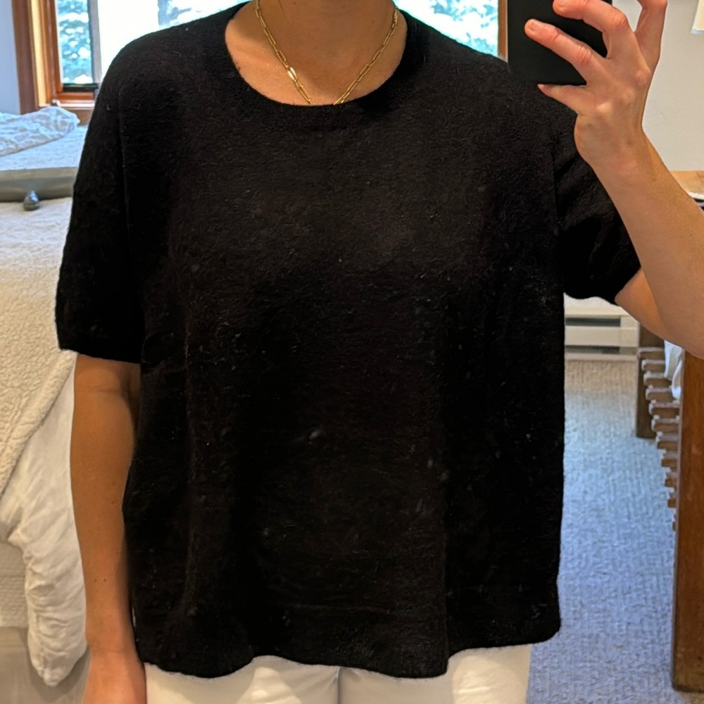 C.T.Plage short sleeve sweater, black, size 38